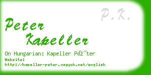 peter kapeller business card